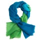 Tvåfärgad pashmina sjal i petrolblå och grön