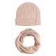Beige flecked halsvämare och mössa