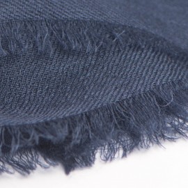 Marinbl&aring; pashmina sjal i 2-tr&auml;digt kypert