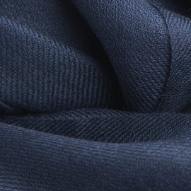 Marinbl&aring; pashmina sjal i 2-tr&auml;digt kypert