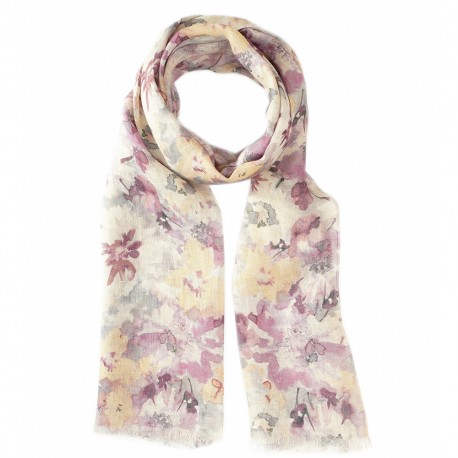 Blommig scarf i fina färger