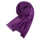 Mörk lila pashminasjal i kashmir och siden