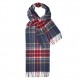 Blå skotskrutig scarf i lammull