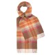 Skotskrutig scarf i orange och brun