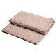 Beige kabelstickad cashmere filt