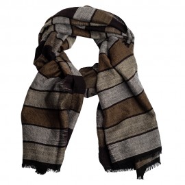 Ikat vävd kashmir scarf i grå färger