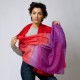 Tvåfärgad pashmina sjal i violett og korall