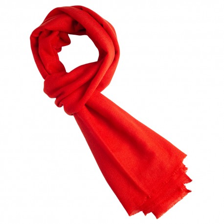 Cinnoberröd kypertvävd pashmina halsduk