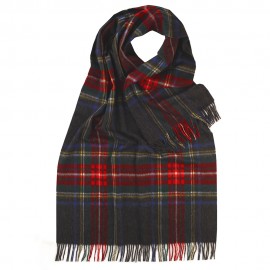 Stor scarf i koksgrå / röd / blå skotsk