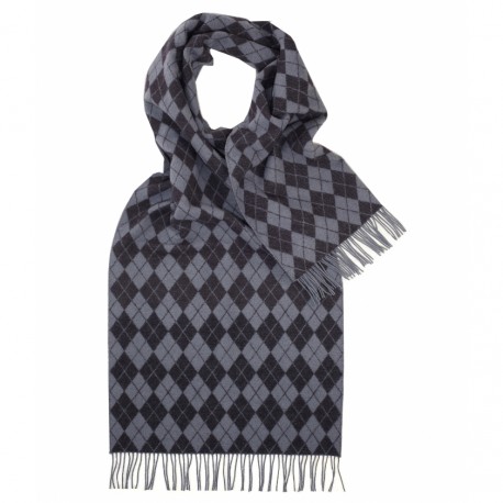 Halsduk med blå / grå harlekinmönster