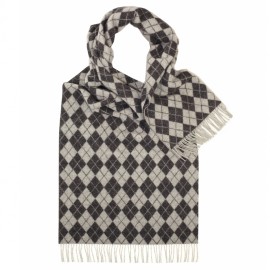Halsduk med grått harlekinmönster