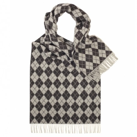 Halsduk med grått harlekinmönster