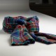 Blått skotsk sjal i kashmir och siden
