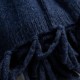 Indigofärgad ribstickad halsduk i merino / kashmir