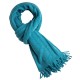 Turkos ribstickad halsduk i merino och kashmir