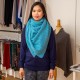 Halsduk med knappar i turkos merino / kashmir