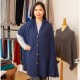 Halsduk med knappar i indigo merino / kashmir