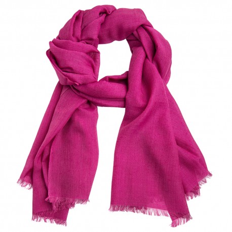 Fuchsiafärgad pashminasjal i kashmir/siden