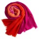 Dip-dye sjal i fuchsia/korall