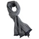 Scarf i navy/vit fiskbensmönster i kashmir och ull