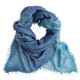 Blå kvadratisk scarf med fransar