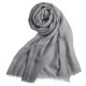 Stor ljusgrå kashmirsjal 200 x 140 cm