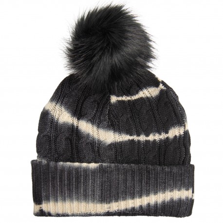 Stickad mössa i svart/vit tie-dye