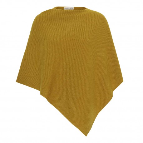Karrygul poncho i ren kashmir