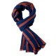 Marinblå scarf med orange ränder i kashmir/ull