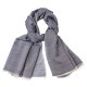 Marinblå melange pashmina sjal i kashmir/silke