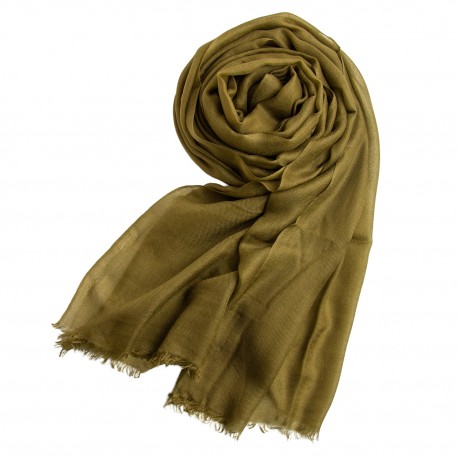 Stor olivgrön kashmirsjal