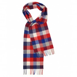 Rutig halsduk i rött, blått och vitt