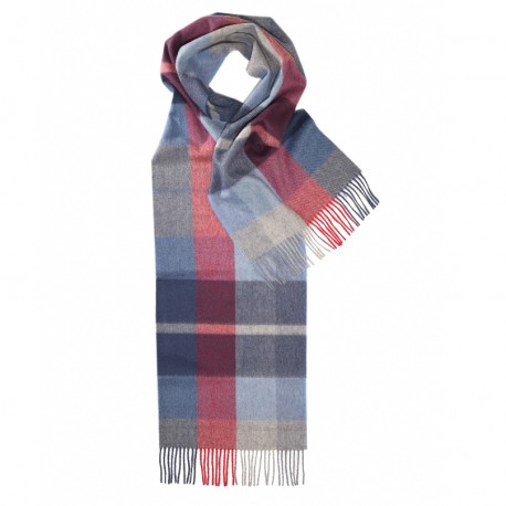 Rutig halsduk i nyanser av blått och rött