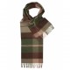 Rutig halsduk i bruna och gröna nyanser
