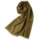 Mörk olivgrön pashminasjal i kashmir och siden