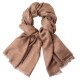 Beige jacquardvävd sjal i kashmir/silke