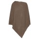 Stickad kashmirponcho i taupe