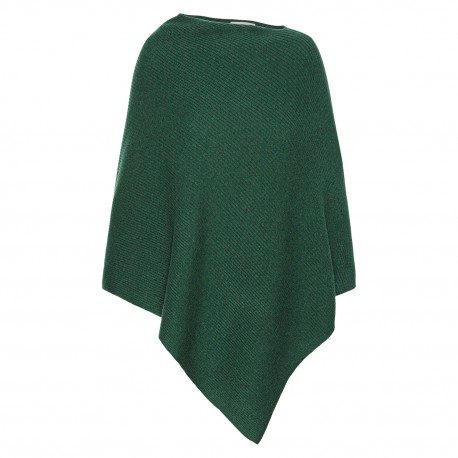 Flaskgrön kashmirponcho