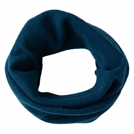 Petroleumblå halsvärmare i ren kashmir