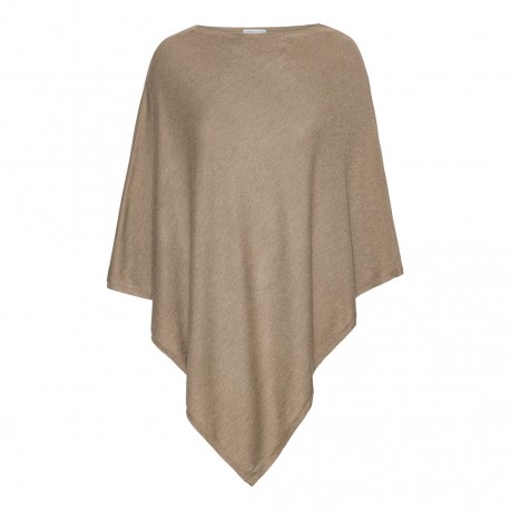 Beige poncho i lätt silke / kashmir blandning