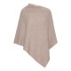 Beige poncho i stickad kashmir