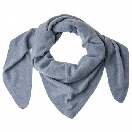 Trekantig kashmirscarf i duvblå