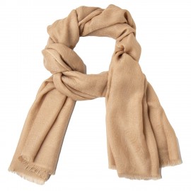 Beige kashmirsjal med paisleymönster