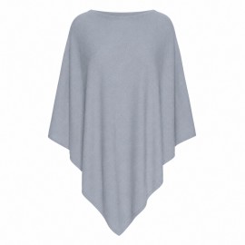Ljusblå poncho i lätt silke / kashmir blandning