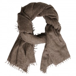Stickad kashmir halsduk i naturlig taupe