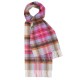 Pink skotskternet tørklæde