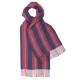 Lilla og blåt stribet tørklæde i lambswool