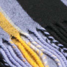 Violet og sort stribet tørklæde i lambswool