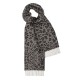 Mörkgrå scarf med djurtryck