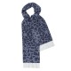 Mörkblå scarf med djurtryck